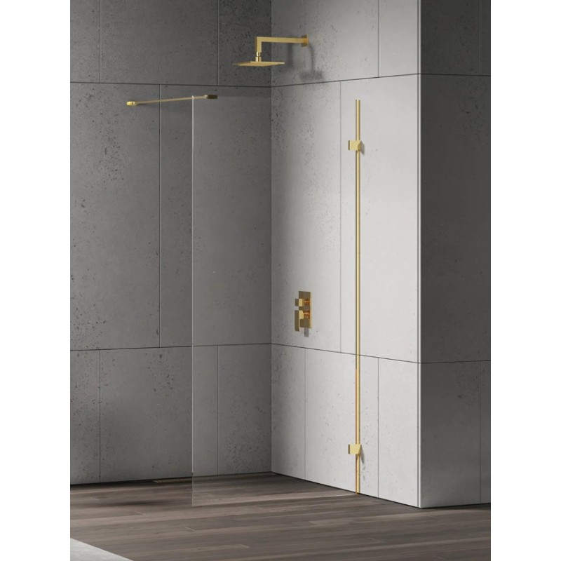 New Trendy Eventa Gold Shine Kabina prysznicowa WALK-IN U 150x200 cm 8mm Active Shield 2.0 (EXK-4846)