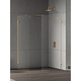 New Trendy Eventa Gold Shine Kabina prysznicowa WALK-IN U 150x80x200 8mm Active Shield 2.0 (EXK-4873)