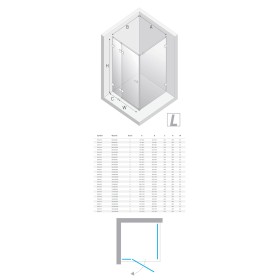 New Trendy Eventa Black Chrome Kabina prysznicowa 1D prostokątna Lewa 100x110x200 cm 8mm Active Shield 2.0 (EXK-6161)