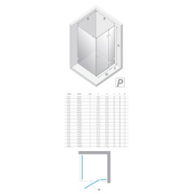 New Trendy Eventa Black Chrome Kabina prysznicowa 1D kwadratowa Prawa 100x100x200 cm 8mm Active Shield 2.0 (EXK-6190)