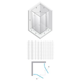 New Trendy Eventa Black Chrome Kabina prysznicowa 2D prostokątna 120x80x200 cm 8mm Active Shield 2.0  (EXK-6225)