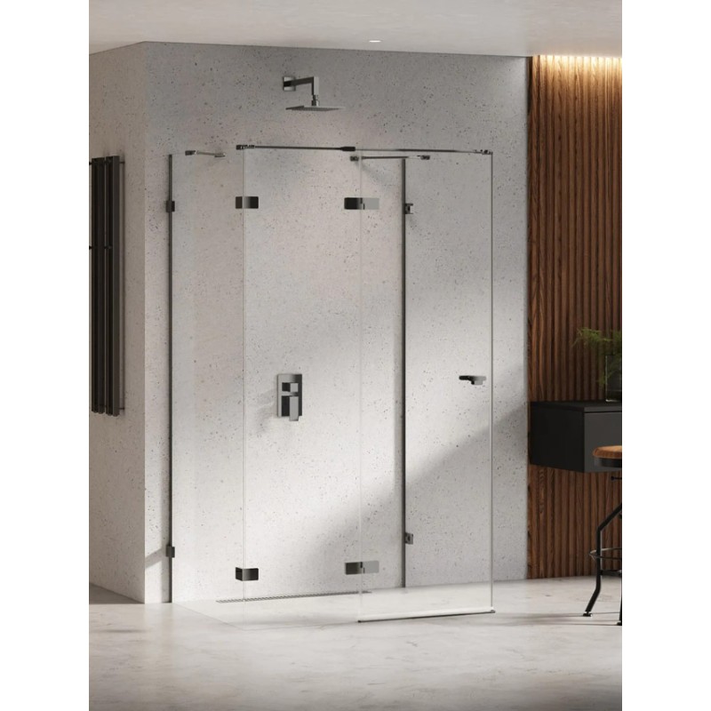 New Trendy Eventa Black Chrome Kabina prysznicowa 1D prostokątna przyścienna L 120x100x200 cm 8mm Active Shield 2.0 (EXK-6270)