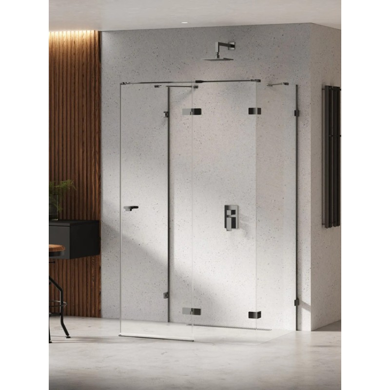 New Trendy Eventa Black Chrome Kabina prysznicowa 1D kwadratowa przyścienna P 90x90x200 cm 8mm Active Shield 2.0 (EXK-6281)