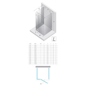 New Trendy Eventa Black Chrome Kabina prysznicowa 1D prostokątna przyścienna L 80x100x200 cm 8mm Active Shield 2.0 (EXK-6284)