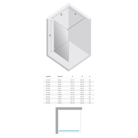 New Trendy Eventa Black Chrome Kabina prysznicowa WALK-IN U 80x200 cm 8mm Active Shield 2.0 (EXK-6296)