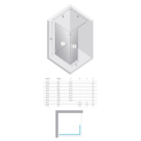 New Trendy Eventa Black Chrome Kabina prysznicowa walk in 3 ścianki 90x140x33x200 cm (EXK-6322+EXK-6333+EXK-6318)