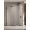 New Trendy Eventa Black Chrome Kabina prysznicowa WALK-IN U 130x80x200 cm 8mm Active Shield 2.0 (EXK-6338)