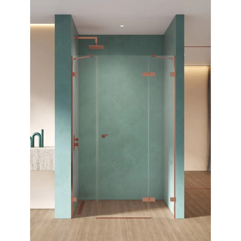 New Trendy Eventa Copper Shine Drzwi wnękowe PLUS 1D Prawa 150x200 cm szkło czyste 8mm Active Shield 2.0 (EXK-6367)