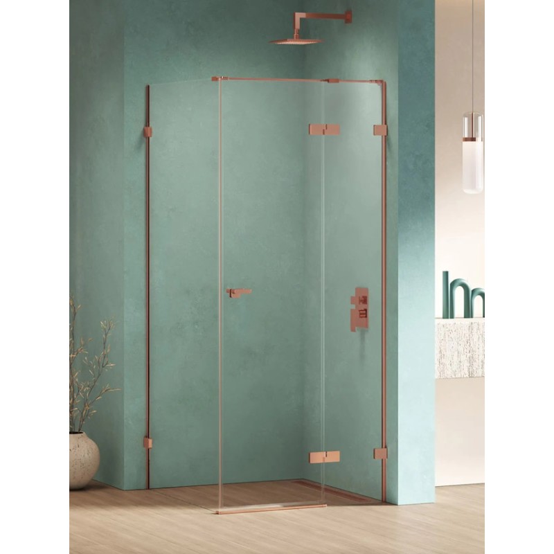 New Trendy Eventa Copper Shine Kabina prysznicowa 1D prostokątna Lewa 80x110x200 cm 8mm Active Shield 2.0 (EXK-6374)