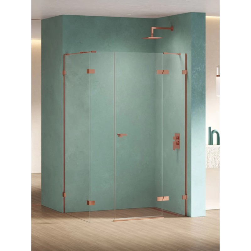 New Trendy Eventa Copper Shine Kabina prysznicowa PLUS 1D prostokątna Lewa 130x80x200 cm 8mm Active Shield 2.0 (EXK-6457)