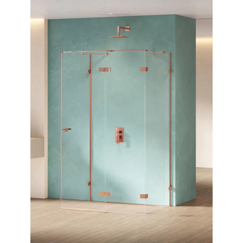 New Trendy Eventa Copper Shine Kabina prysznicowa 1D kwadratowa przyścienna P 80x80x200 cm 8mm Active Shield 2.0 (EXK-6474)