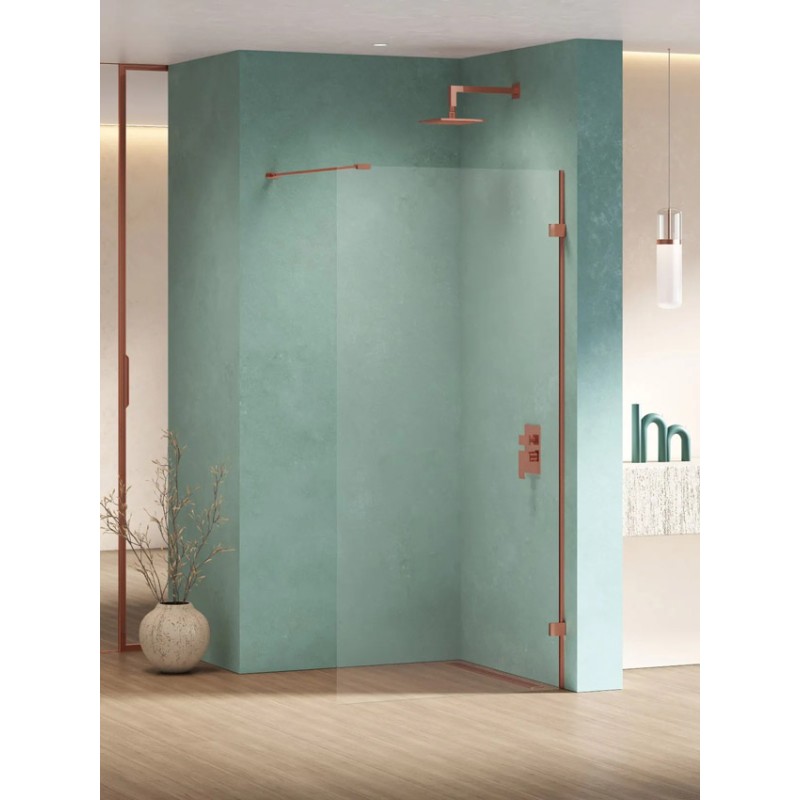 New Trendy Copper Shine Kabina prysznicowa WALK-IN U 70x200 cm 8mm Active Shield 2.0 (EXK-6520)