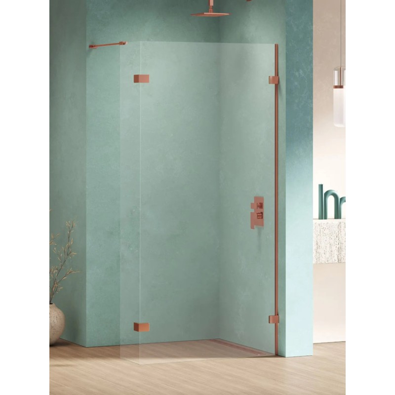 New Trendy Eventa Copper Shine Kabina WALK-IN z dodatkową ścianką 130x43x200 cm 8mm (EXK-6538+EXK-6544)
