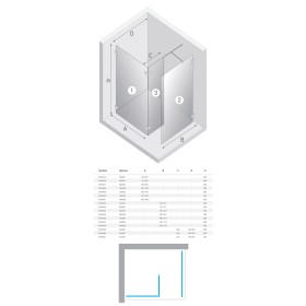 New Trendy Copper Shine Kabina prysznicowa walk in 3 ścianki 140x90x43x200 cm (EXK-6551+EXK-6554+EXK-6561)