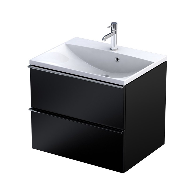 Oristo Etna Szafka Podumywalkowa 60 cm Dwie Szuflady Czarny Mat (OR52-SD2S-60-8)
