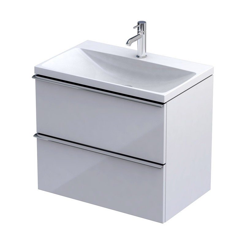 Oristo Etna Compact Szafka Podumywalkowa 60 cm Dwie Szuflady Biały Połysk (OR52C-SD2S-60-1)