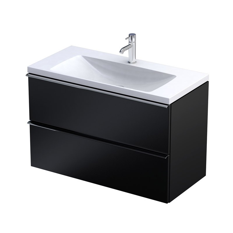 Oristo Etna Compact Szafka Podumywalkowa 80 cm Dwie Szuflady Czarny Mat (OR52C-SD2S-80-8)