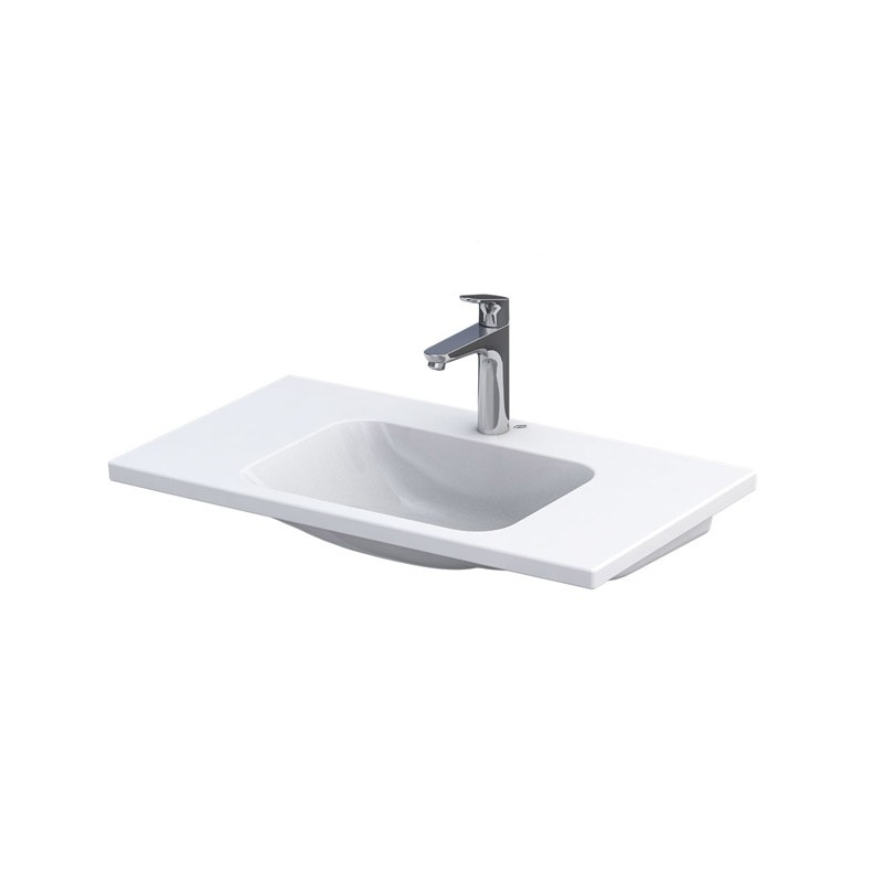 Oristo Etna Szafka Podumywalkowa Ceglany Mat + Umywalka Ceramiczna Cera 80 cm (OR52-SD2S-80-19+UME-CE-80-91)