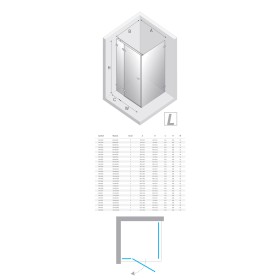 New Trendy Avexa Kabina prysznicowa 1D prostokątna lewa 80x120x200 cm Active Shield 2.0 (EXK-6854)