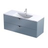 Oristo Siena Szafka Podumywalkowa szaroniebieski mat + Umywalka Podwójna Konglomeratowa Amelia 120 cm (OR45-SD2S-120-16+UME-AM-1