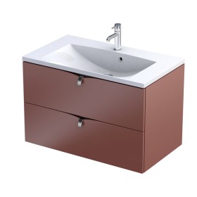 Oristo Siena Szafka Podumywalkowa ceglany mat + Umywalka Ceramiczna Cera 80 cm (OR45-SD2S-80-19+UME-CE-80-91)