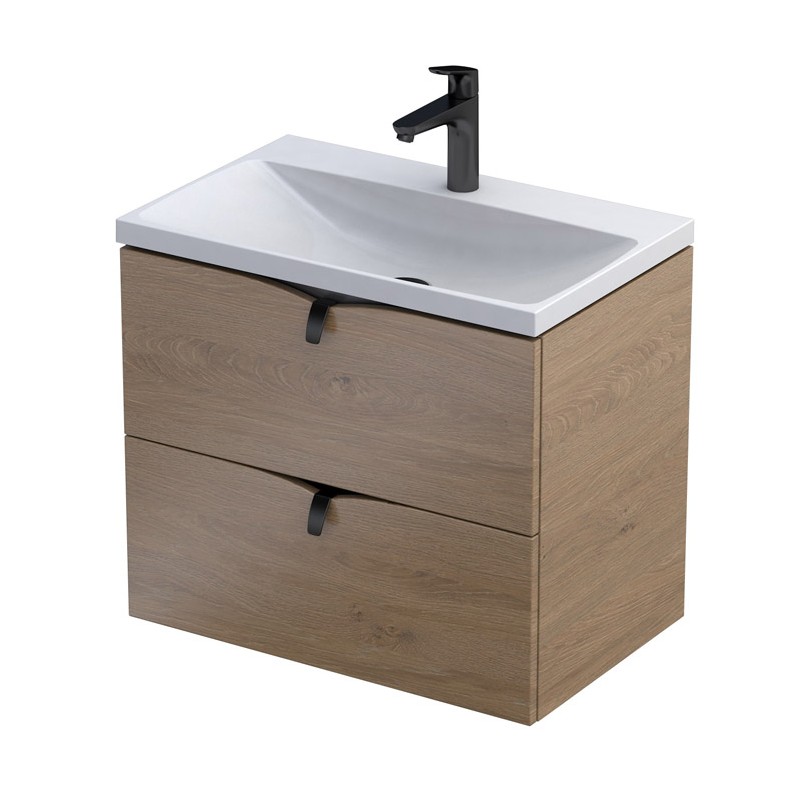 Oristo Siena Compact Szafka podumywalkowa dwie szuflady dąb kamienny 60 cm (OR45C-SD2S-60-78)