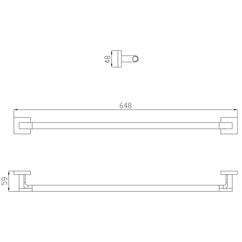 OUTLET ! Omnires Tyber Wieszak na Ręcznik 60cm Chrom (TB50216CR)