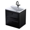 Oristo MonteBianco Szafka Podumywalkowa czarny mat + Umywalka Ceramiczna Cera 60 cm (OR47-SD2S-60-8+UME-CE-60-91)