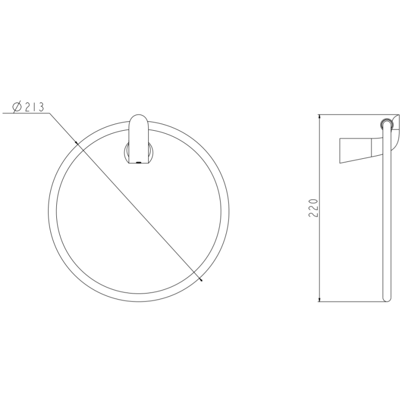 OUTLET ! Omnires Saco Wieszak na Ręcznik 21,3cm Chrom/Biały (SA54230CRB)
