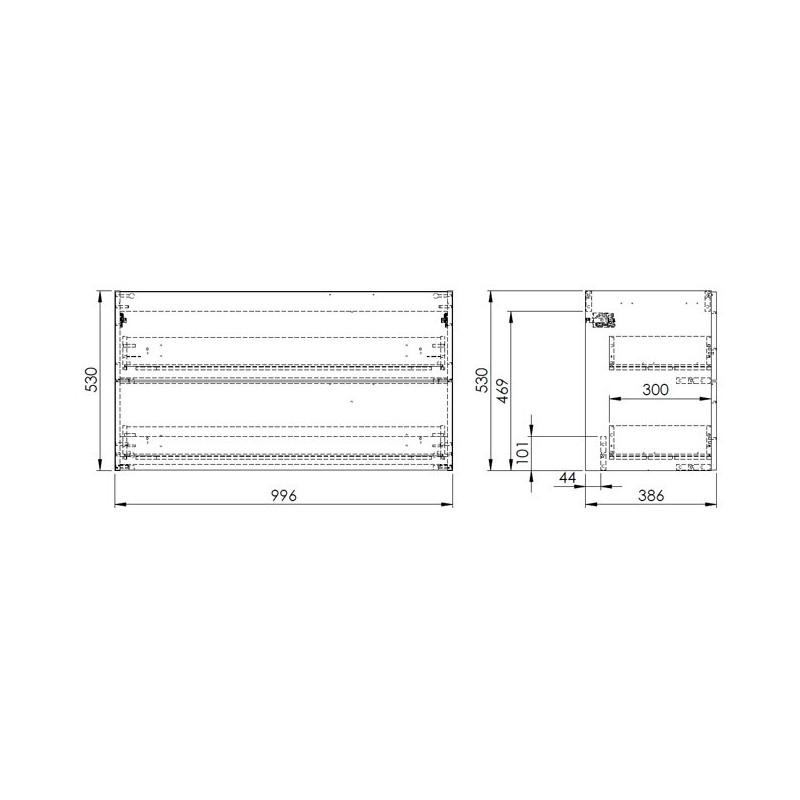 Aquaform Frame Biały Połysk Komoda 2-Szufladowa 100 cm (169337)