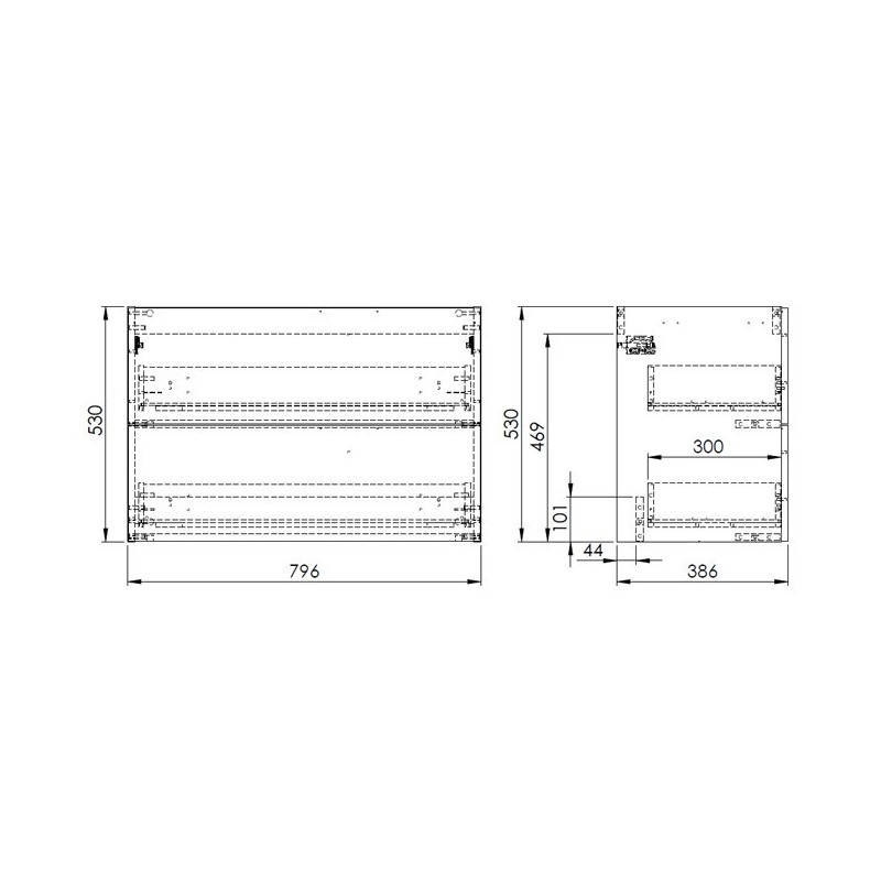 Aquaform Frame Dąb Canenla Komoda 2-Szufladowa 80 cm (169334)