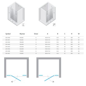 New Trendy Eventa Drzwi wnękowe PLUS Prawe 110x200 cm szkło czyste 8mm Active Shield 2.0  (EXK-4461)