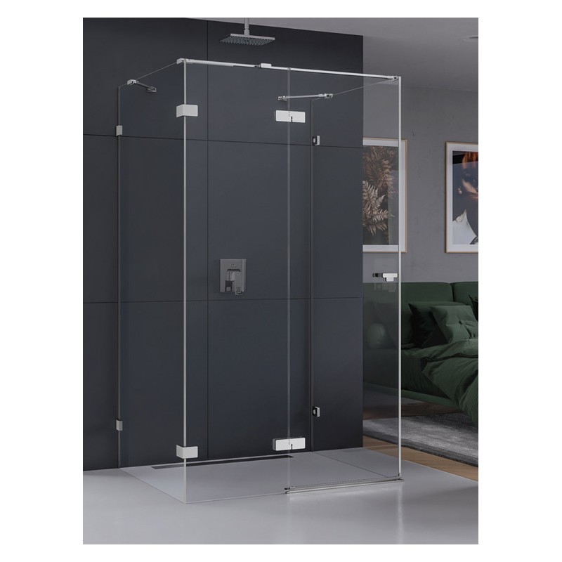 New Trendy Eventa Kabina prysznicowa 1D kwadratowa przyścienna Lewa 100x100x200 cm szkło czyste 8mm Active Shield 2.0 (EXK-4587)