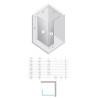 New Trendy Eventa Kabina WALK-IN z dodatkową ścianką 110x33x200 cm 8mm (EXK-4633+EXK-4640)