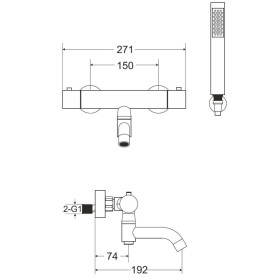 Besco Veo bateria wannowa ścienna termostatyczna Złota (BW-VST-ZL)