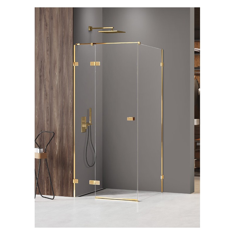 New Trendy Avexa XR Gold Shine Kabina prysznicowa 1D kwadratowa Lewa 120x120x200 cm Active Shield 2.0 (EXK-6779)
