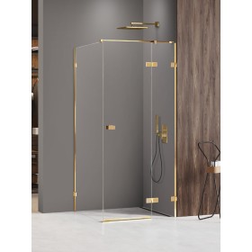 New Trendy Avexa XR Gold Shine Kabina prysznicowa 1D prostokątna Prawa 90x80x200 cm Active Shield 2.0 (EXK-6787)