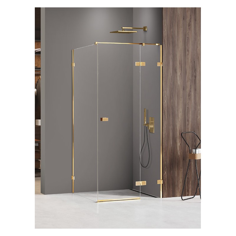 New Trendy Avexa XR Gold Shine Kabina prysznicowa 1D prostokątna Prawa 100x120x200 cm Active Shield 2.0 (EXK-6797)