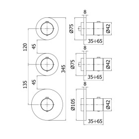 Paffoni Light Bateria podtynkowa 2-drożna termostat czarny mat (MDE018NO)