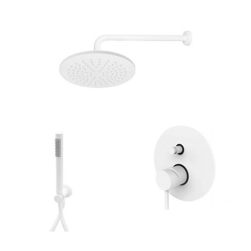 Paffoni Light Zestaw natryskowy podtynkowy L-40 cm biały mat (LIG015ZSC2A.BO)