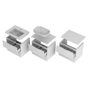 Oristo Siena 100 cm Czarny Mat  Szafka z umywalką Amelia Lewa (OR45-SD2S-60-8+OR45-SN1S-40-8+UME-AM-100-92-L)