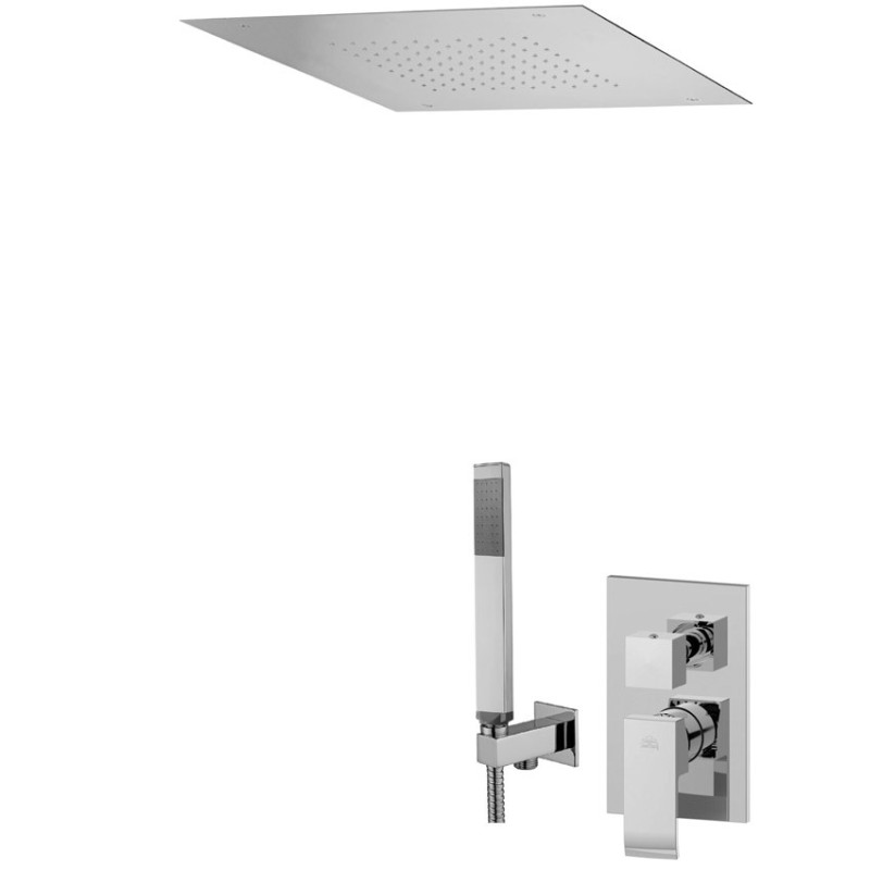 Paffoni Level Zestaw natryskowy z deszczownicą sufitową 50x50cm chrom (LES018ZES01CR)
