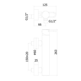 Paffoni Joker Bateria natryskowa ścienna (korpus) czarny mat (JK168NO)
