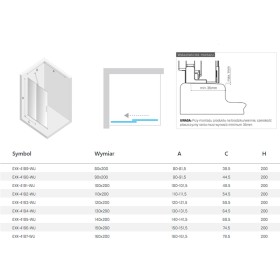 New Trendy Smart Black Kabina prysznicowa walk-in U 110x200 Active Shield 2.0 - WSPORNIK SKOŚNY (EXK-4192-WU)