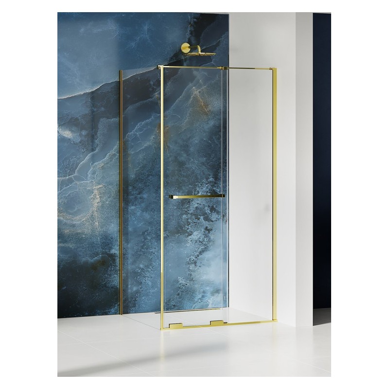 New Trendy Smart Light Gold Kabina prysznicowa 1D prostokątna U 140x80x200 Active Shield 2.0 (EXK-6712)