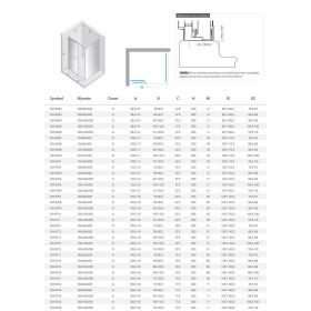 New Trendy Smart Light Gold Kabina prysznicowa 1D prostokątna U 140x110x200 Active Shield 2.0  (EXK-6715)