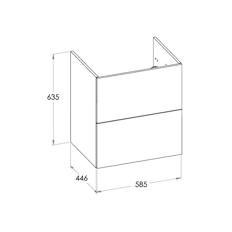 Roca Ella Szafka Łazienkowa 60 cm z dwoma szufladami zielony mat (A857769534)