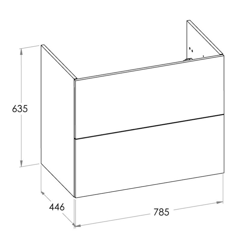 Roca Ella Szafka Łazienkowa 80 cm z dwoma szufladami zielony mat (A857770534)