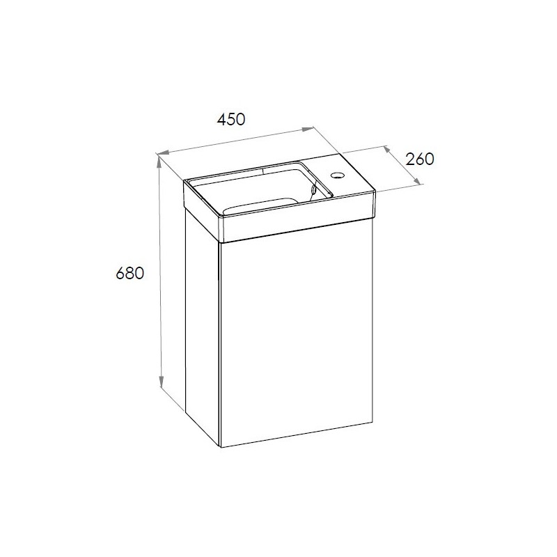 Roca Ella Zestaw łazienkowy Unik Compacto biały mat 45 cm (A857779529+A327681004)