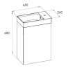 Roca Ella Zestaw łazienkowy Unik Compacto biały mat 45 cm (A857779529+A327681004)